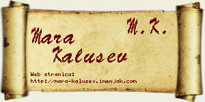 Mara Kalušev vizit kartica